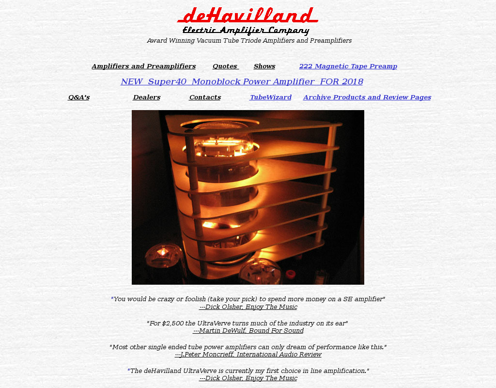 deHavilland homepage